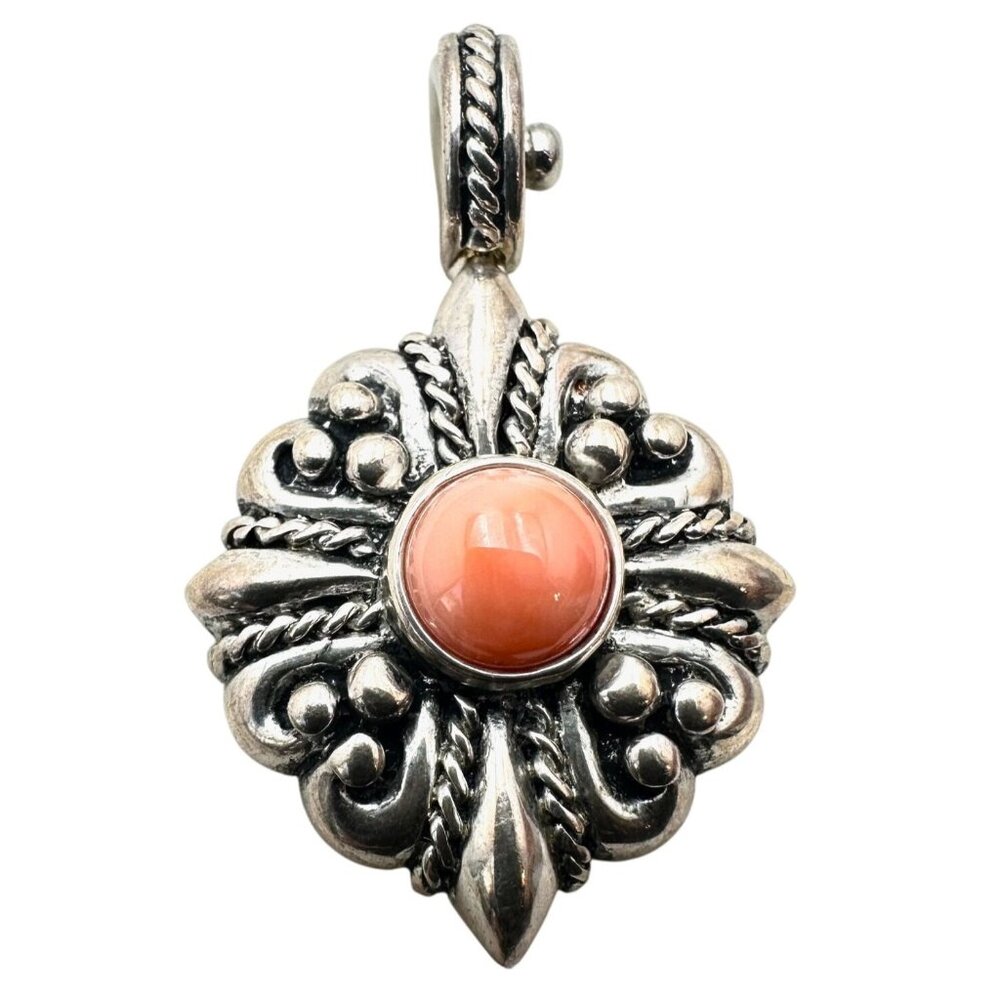 Joseph Esposito Coral Sterling Silver Magnetic Pendant